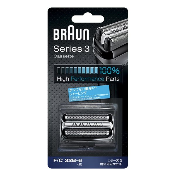 braun ブラウンシェーバー替刃 網刃・内刃一体型 シリーズ3用 ブラック F/C32B-6(2558129)代引不可 送料無料