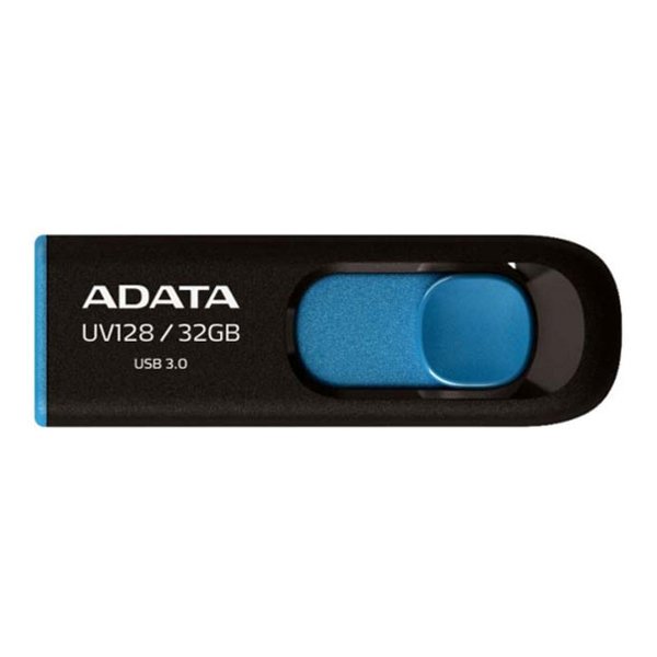 ADATA エイデータUSB3.0フラッシュメモリ AUV128シリーズ 32GB ブラック+ブルー AUV-128-32G-RBE(2480173)送料無料
