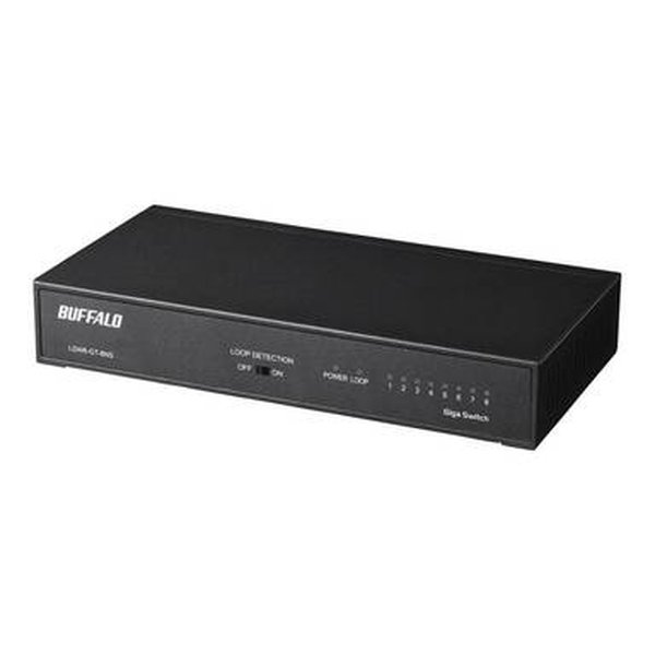 BUFFALO バッファローGiga 8ポート スイッチ 電源内蔵 金属 マグネット付 ブラック LSW6-GT-8NS/DBK 2544325 送料無料