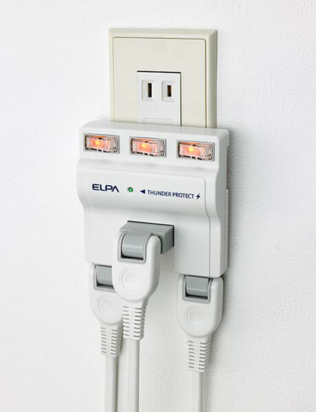 【20日は24時間限定クーポン配布！】朝日電器サージ付タップ コンセント 雷ガード 3個口 耐雷 1