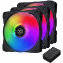 SilverStone Technology シルバーストーンケースファン 120mm RGB 3枚セット SSTAB120IARGB3PK(2498750)送料無料