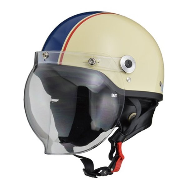 【20日は24時間限定クーポン配布】LEAD工業 リードコウギョウバイクヘルメット ジェット CROSS バブルシールド付き アイボリー×ネイビー CR-760 CR760バブルツキIVNV(2457684)送料無料