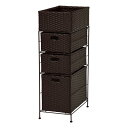 【スーパーSALE要エントリーで最大300%ポイントバック】萩原 ハギハラランドリーチェスト ラック 幅25.5×奥行40.5×高さ80cm ダークブラウン R...