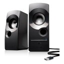【30日は24時間限定クーポン配布】ELECOM エレコムエレコム パソコン用2.0ch重低音スピーカー USBオーディオタイプ MS-P09UBK(2552897)送料無料