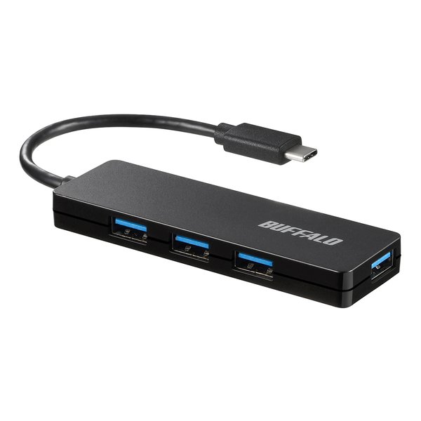 【15日は24時間限定クーポン配布！】BUFFALO バッファローUSB3.1 Gen1 Type-C バスパワーハブ 4ポート ブラック BSH4U120C1BK(2486980)送料無料