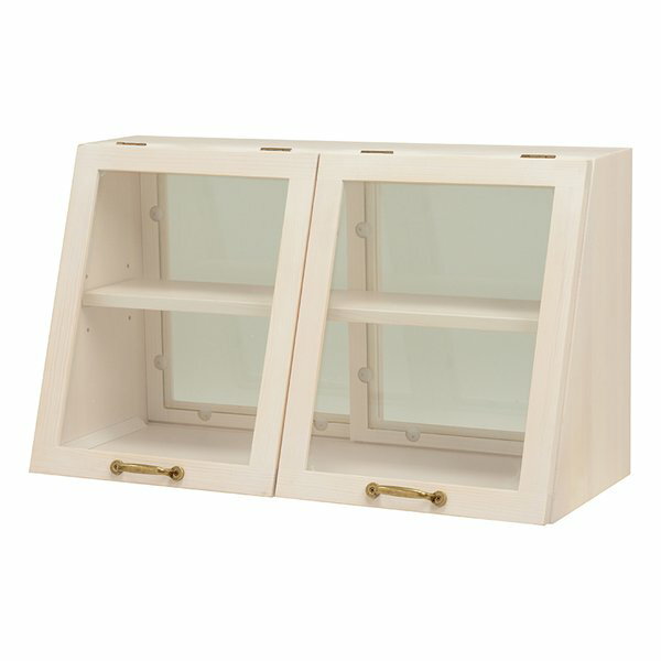 【10日は24時間限定クーポン配布】萩原 ハギハラカウンター上ガラスケース ウォッシュホワイト・幅60×奥行25×高さ35cm MUD-6068WS(2519306)代引不可