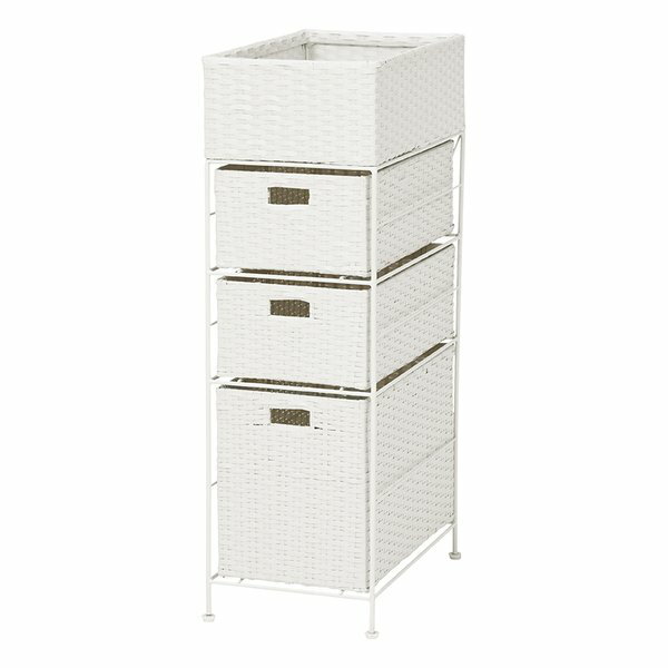 萩原 ハギハラランドリーチェスト ラック 幅25.5×奥行40.5×高さ80cm RAN-2420WH(2519502)代引不可