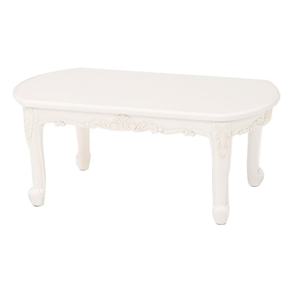 【マラソン期間中お得なクーポンあり！25日は要エントリーで2人に1人ポイントバック！】萩原 ハギハラテーブル 幅90cm 猫脚 エレガント かわいい おしゃれ アンティークホワイト 白 RT-1230AW(2519797)代引不可