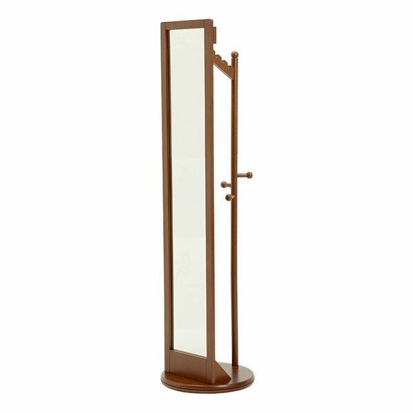 萩原 ハギハラ回転ミラー ダークブラウン ハンガーラック付き 幅45cm スタンドミラー 姿見 全身 鏡 VD-7029DBR(2520053)代引不可