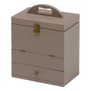 【スーパーSALE要エントリーで最大300%ポイントバック】萩原 ハギハラコスメボックス チャコールグレー 幅27cm 三面鏡付き MUD-6740GY(251...