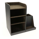 【15日限定クーポン配布】MOTTERU モッテルデスクオーガナイザー 2タイプセット スモーキーブラック MOTSTOCKBOXBK(2539304)代引不可