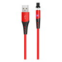 【5/1は24時間限定ポイントアップ&お得なクーポン配布中!】JTT ジェイティーティー)USB-A to iOS マグネットシリコンケーブル 1m レッド X...