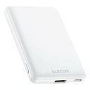 ELECOM エレコムエレコム 5000mAh 12W コンパクト 薄型 軽量 モバイルバッテリー ホワイト DE-C37-5000WH(2554548)送料無料