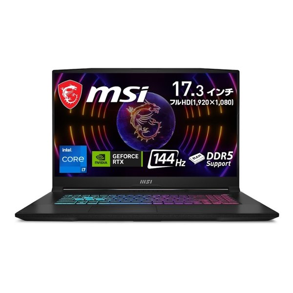 【6/5限定要エントリー2人に1人ポイントバック 全品P2倍＆クーポン配布 】MSI エムエスアイKatana-17-B12VFK-038JP ゲーミングノート/17.3型/Core i7/SSD 1TB/Win11 Home KATANA-17-B12VFK-038…