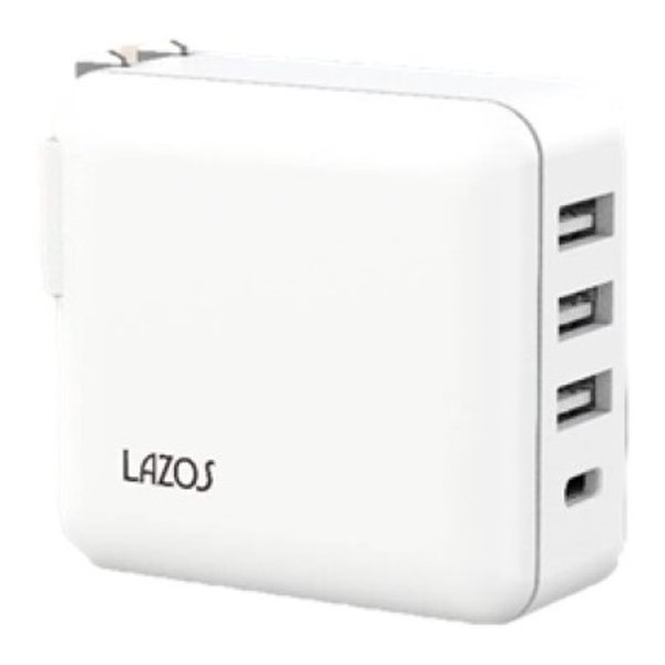 LAZOS ラソスAC充電器 4口32W L-AC4-W(2563235)送料無料