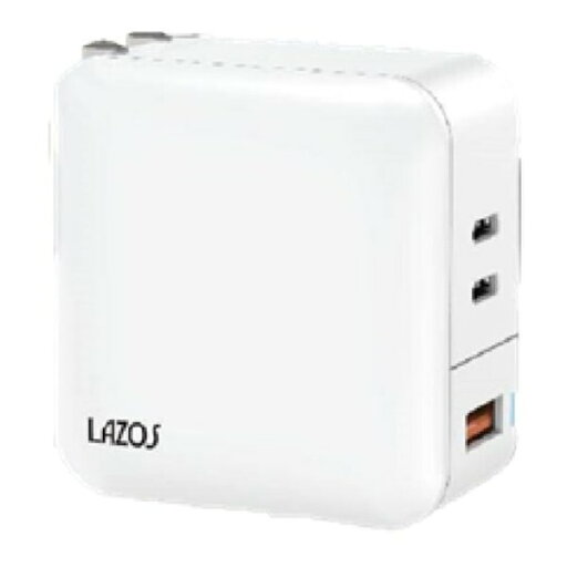 LAZOS ラソスAC充電器 3ポート PD66W L-AC66-W(2563234)送料無料 LAZOS ラソスAC充電器 3ポート PD66W L-AC66-W(2563234)送料無料