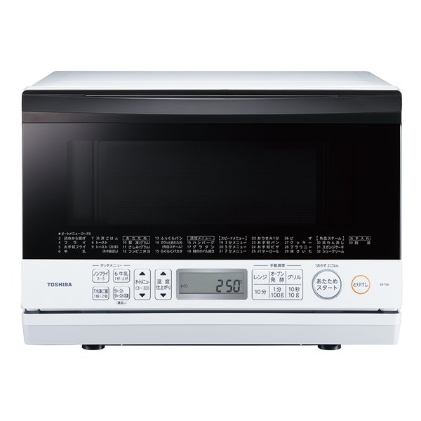 TOSHIBA 東芝角皿式スチームオーブンレンジ 石窯オーブン 23L グランホワイト ERT60W(2493164)送料無料