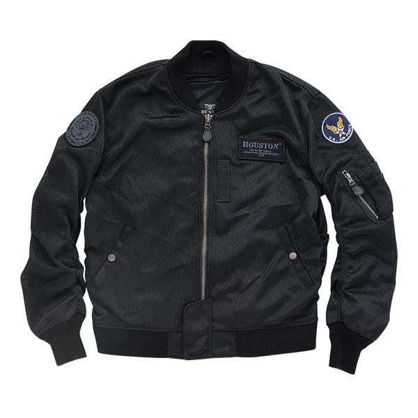 HOUSTON ヒューストンHTVA2311S メッシュジャケット MA-1 M/C ブラック Lサイズ HTVA2311SBKL(2563904)送料無料
