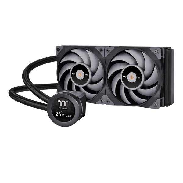 Thermaltake サーマルテイクTOUGHLIQUID Ultra 水冷一体型CPUクーラー 120mmファン×2 CL-W322-PL12GM-B CL-W322-PL12GM-B(2573478)代引不可 送料無料