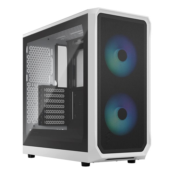 【18日は24時間限定クーポン配布！】Fractal Design フラクタルデザインミドルタワー型PCケース Focus 2 RGB White TG Clear Tint FD-C-FOC2A-04(2552852)代引不可 送料無料
