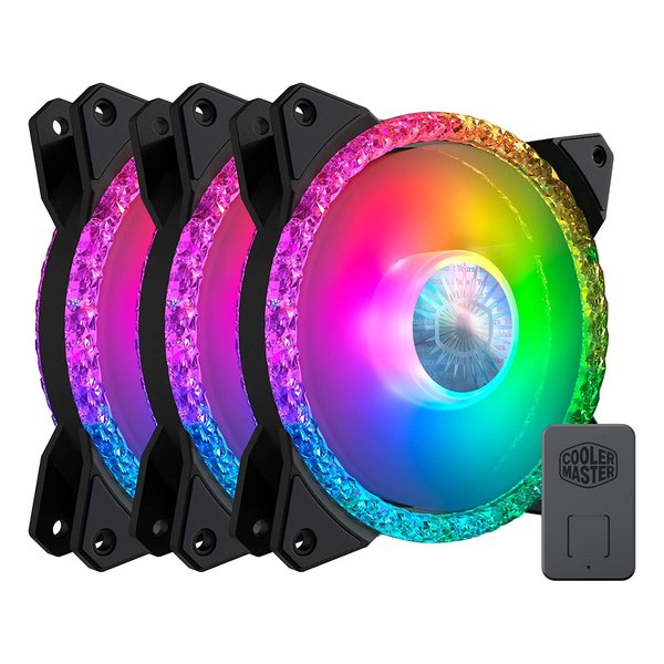 Cooler Master クーラーマスターMasterFan MF120 Prismatic 3 in 1 PCケースファン 120mm RGB搭載 3個パック MFY-B2DN-203PA-R1(2506963)代引不可 送料無料