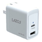 LAZOS ラソス窒化ガリウム採用 GaN AC充電器 65W 急速充電 ホワイト L-AC-G65(2571623)送料無料