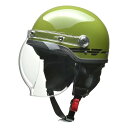 【15日は24時間限定クーポン配布】LEAD工業 リードコウギョウCR-760 バイクヘルメット ハーフ CROSS バブルシールド付き グリーン フリーサイズ...