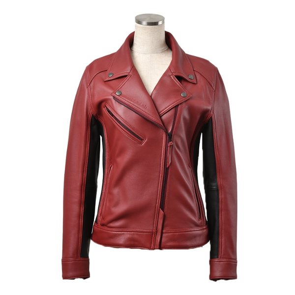 【24時間限定★4/1ポイントアップ＆クーポンあり！】Rosso Style Lab ロッソスタイルラボ レディースロッソスタイルラボ レディース ダブルライダースレザージャケット Lサイズ ROL-16-D.RD/BK-L(2576711)代引不可 送料無料