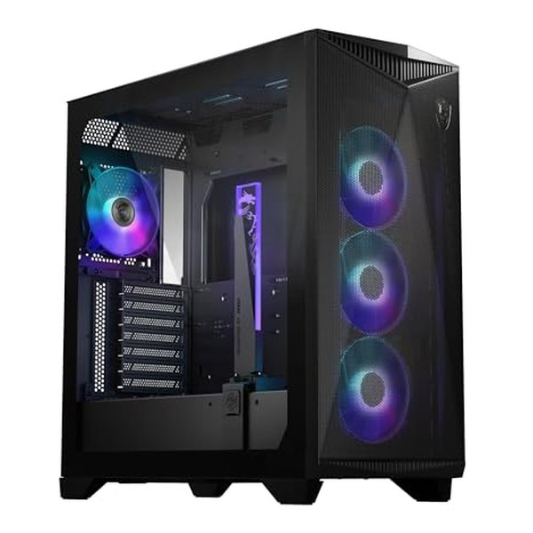 MSI エムエスアイミドルタワーケース MSI MPG GUNGNIR 300R AIRFLOW ARGBファン 4基 E-ATX ブラック MPGGUNGNIR300RAIRFLOW(2581116)送料無料