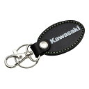 【スーパーSALE要エントリーで最大300%ポイントバック】kawasaki カワサキカワサキ オーバルレザーキーホルダー ブラック カJ7002-0144(2...