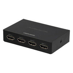 【20日は24時間限定クーポン配布】GREEN HOUSE グリーンハウスHDMIスプリッター AC給電Input1+Output4ポート GH-HSPH4-BK(2577239)送料無料