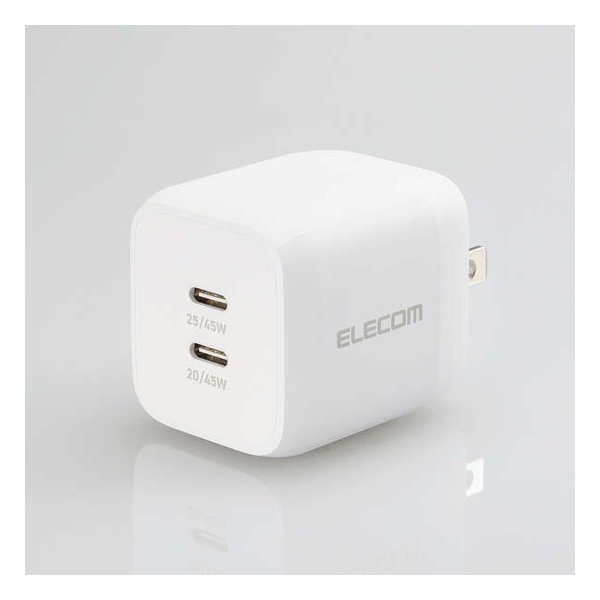 【要エントリー】お買い物マラソン限定★全品P7倍!ELECOM エレコムAC充電器 45W USB-C2ポート ホワイト MPA-ACCP4245WH(2581373)送料無料