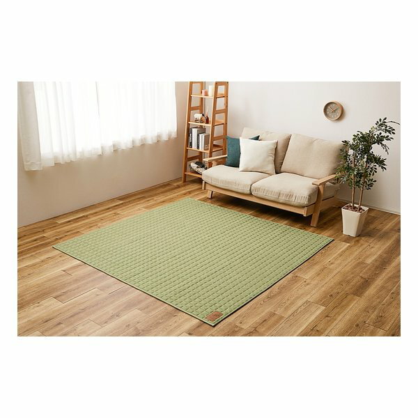 Rakuten - 【20日はエントリーで最大5000ポイント】萩原 ハギハラスウェットキルトラグ ココン 約130×190cm 洗濯可 ホットカーペットカバー グリーン 240638010(2582455)代引不可