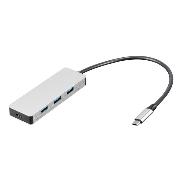 ●USB3.2Gen2(10Gbps)規格に対応。●Type-Cポートは最大100WのPD(PowerDelivery)充電にも対応。●放熱性に優れ、強靭で美しいアルミ筐体。●ケーブル長20cm。ノートPC、タブレット型PC、どちらでもお使いいただけます。■タイプ：USBハブ■電源供給：バスパワー■インターフェイス(パソコン側)：USB3.2 Gen2 Type-C■インターフェイス(USB機器側)：USB3.2 Gen2 Type-Ax3/Type-Cx1■USB PD：○■ケーブル長さ：20cm■幅x高さx奥行き：101x12x32 mm■重量：48 g