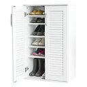 萩原 ハギハラルーバーシューズラック 約 幅60×奥行37×高さ95cm ホワイト RSR-1700WH(2578069)代引不可