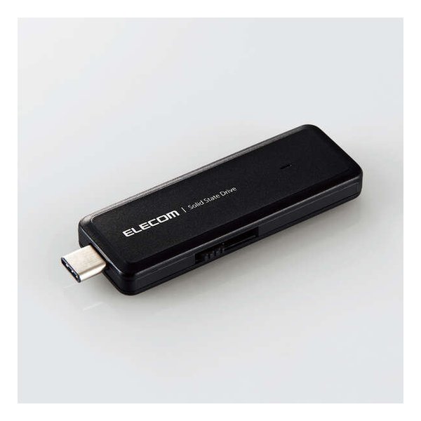 【スーパーSALE要エントリーで最大300％ポイントバック】ELECOM エレコム外付けポータブルSSD スライド式 1TB ブラック ESD-EMH1000GBK(2585148)送料無料