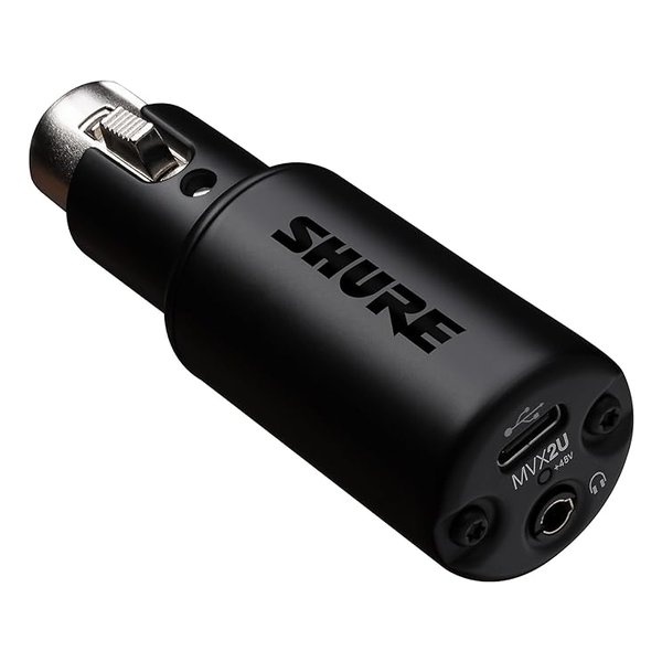 クーポンも配布!SHURE（シュア）ヘッドホン出力付 XLR-USB変換アダプター ファンタム電源 最大48V ゲイン 最大60dB MVX2U(2587156)送料無料