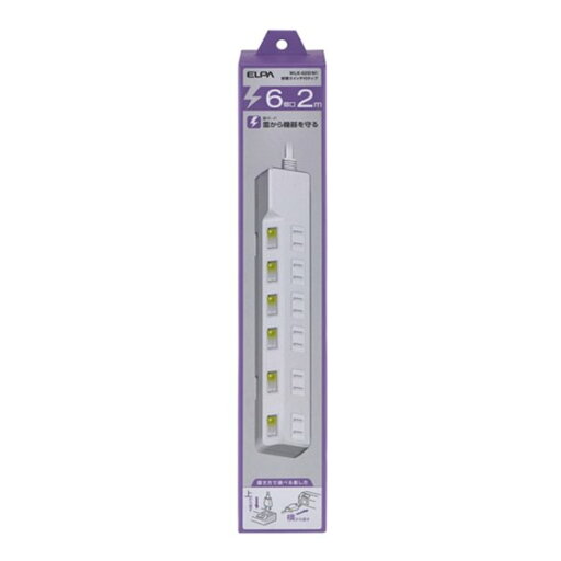 【30日限定クーポン配布】ELPA エルパ耐雷SW付タップ6個口 2m WLK-62S W(2587421)送料無料 【30日限定クーポン配布】ELPA エルパ耐雷SW付タップ6個口 2m WLK-62S W(2587421)送料無料
