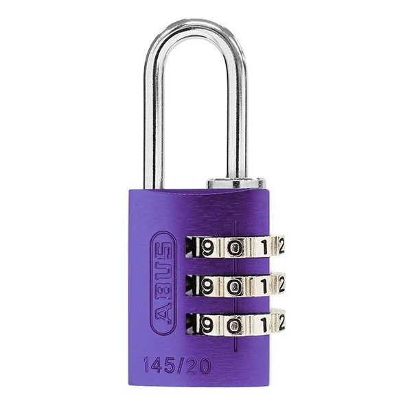 クーポンも配布!ABUS アバスナンバー可変式南京錠 145/20 パープル ABUS14520PU(2590303)