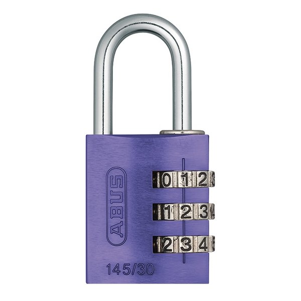 クーポンも配布!ABUS アバスナンバー可変式南京錠 145/30 パープル ABUS14530PU(2590294)