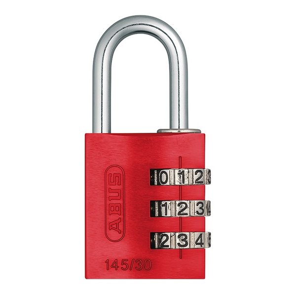 クーポンも配布!ABUS アバスナンバー可変式南京錠 145/30 レッド ABUS14530RE(2590296)