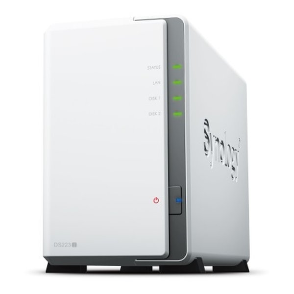 Synology シノロジークアッドコアCPU 多機能パーソナルクラウド 2ベイNASキット 初心者ガイド付 DS223j(2575048)代引不可 送料無料