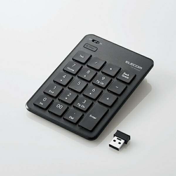 【20日は24時間限定クーポン配布！】ELECOM エレコム無線薄型テンキーパッド TK-TDP019BK(2476026)代引不可 送料無料