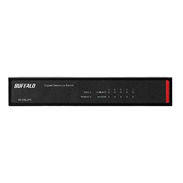 【エントリーで最大10万ポイント】BUFFALO バッファロースイッチングハブ 5ポート・Gigabit対応・電源内蔵 スマートLiteスイッチ BSGSL2005(2482021)代引不可 送料無料