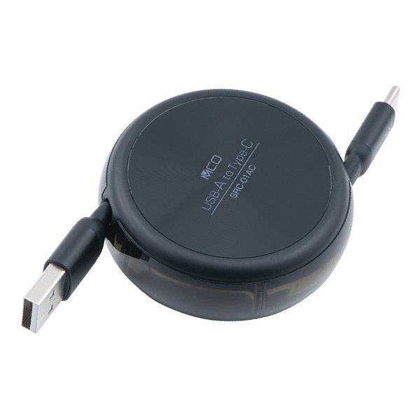 【25日は24時間限定クーポン配布】MCO ミヨシからみにくいコードリールケーブル USB-A to C ブラック S..