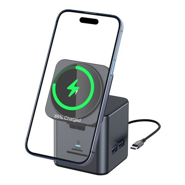 【6/1は24時間限定ポイントアップ&お得なクーポン配布!】LAZOS ラソスワイヤレス充電マグネット式ステーション 9-in-1 L-MG9IN1-DG(2623369)送料無料