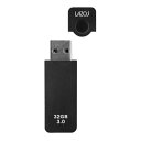 【15日は24時間限定クーポン配布&要エントリーでポイント抽選!】LAZOS ラソスキャップ式USBフラッシュメモリ 32GB/ブラック L-US32-CPB(...