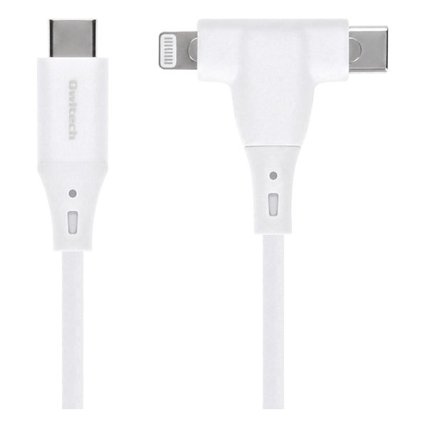 【25日は24時間限定クーポン配布】Owltech オウルテックPD60W充電 USB Type-C to Type-C/Lightning 2in1ケーブル ...