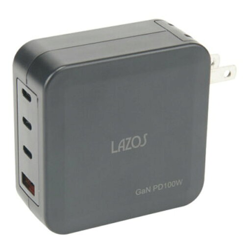 【15日限定クーポン配布】LAZOS ラソスAC充電器 窒化ガリウム採用 GaN第3世代 4ポート 100W L-AC4-G100B(2623049)送料無料 【15日限定クーポン配布】LAZOS ラソスAC充電器 窒化ガリウム採用 GaN第3世代 4ポート 100W L-AC4-G100B(2623049)送料無料