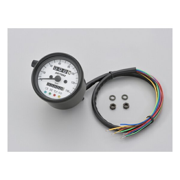 【15日は24時間限定クーポン配布】その他 そのほか機械式スピードメーター φ60 ブラックボディ/ホワイトパネル 140km/h D15628(2500264)代引不可 送料無料